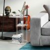 KSacry Acrylic Side Table/End Table, Small Nightstand/Bedside Table,3-Tier Storage Shelf C-Shape, Sofa Table Home Accent Table 15.75" L x 11.81"