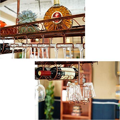 NEOCHY Wine Rack Hanging Ceiling Hanging Floating Metal Iron Wine Cup Holder High Cup Holder Adjustable Height