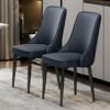 Kitchen Dining Room Furniture Chairs Kitchen Dining Chairs Set Of 2 Water Proof PU Leather Lounge Chair with Carbon Steel Feet for Living Room Be