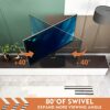 Universal Swivel TV Stand/Base Table Top TV Stand 27 to 60 inch TVs 80 Degree Swivel, 4 Level Height Adjustable, Heavy Duty Tempered Glass Base,