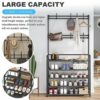 Coat Rack Stand with Shoe Rack, Free Standing Coat Stand with 8 Hooks, Free Standing Hall Tree, Shoe Rack with Coat Hanger for Hallway, Entryway,