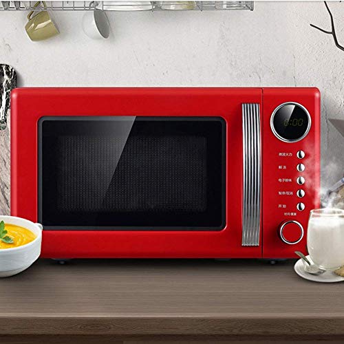 QUIM Retro Style Countertop Microwave Oven -Memory Turntable,Countertop Microwave Oven with Sound On/Off (Color : White-style)