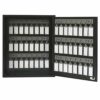 Acrimet Key Cabinet Organizer 48 Positions with Lock (Wall Mount) (48 Smoke Tags Included) (Black Cabinet)