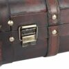 QIRG Wooden Suitcase, Vintage Antique Travel Double‑layer Treasure Chest Qld‑style Nostalgic Retro Large Decorative Box Storage Chest with Buckle