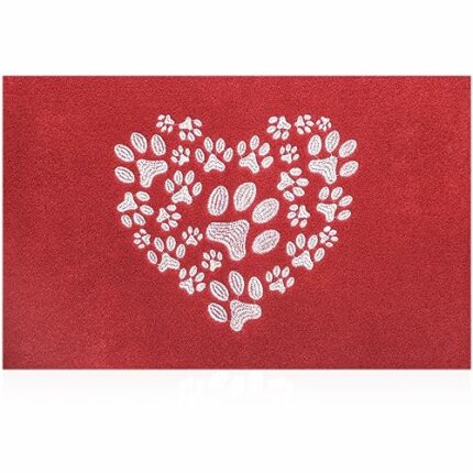 HLFMVWE Welcome Door Mats Outside Doormats for Home Entrance Funny Door mats Heart-Shaped Paws Mat for Home Decor Front Door Indoor Outdoor with