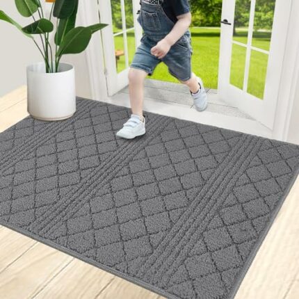 FONEYI Indoor Door Mat, Front Back Door Mat 36" x 59" Non-Slip Rubber Backing Door Rug, Machine Washable Entry Rug, Low Profile Absorbent Dirt Tr