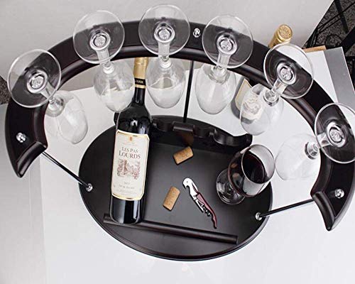 OUSIKA Wine Racks,Wine Glass Rack, Free Standing and Countertop Wine Storage Shelf - Hold 2 Wine Bottles and 6 Wine Glass for Bar Wine Cellar Bas