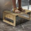 Bamboo Toilet Stool,7" Heavy Duty Poop Stool for Bathroom Portable Squatting Potty Foot Stool Non-Slip Toilet Assistance Step Stool Healthy Gifts