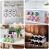 Zocipro Water Bottle Storage Rack, 2 Pack Stackable Water Bottle Organiser for Cupboard, Plastic Water Bottle Holder for Kitchen, Cupboard, Fridg