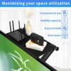 13-Inch Wide Platform Adjustable TV Top Shelf, Screen Top Shelf Mount, Monitor Top of TV Shelf for TV Cable Box, Streaming Devices, Router and Ho