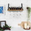 J JACKCUBE DESIGN JackCubeDesign Wall Mount Wine Rack with Glass Holder (Wood) : MK478A