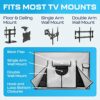 Weatherproof Outdoor TV Cover 72"-75" inch - Full coverage for Flat TVs - Universal for Any Mount and Stand - Grey
