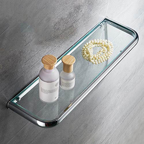 Wall-mounted Glass Shelf Stainless Steel Bathroom Shower Room Storage Rack Easy to Clean Single Layer Kitchen Spice Rack