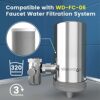 Waterdrop WD-FF-03A Carbon Block Faucet Replacement Filter, Reduces Chlorine, Heavy Metals and Bad Taste, Pack of 3