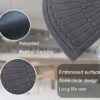 YK Decor Front Door Mat Half Round Inside Doormat Outdoor Entry Mat Non Slip Mud Dirt Trapper Mat Indoor Entrance Mat Rug Machine Washable (Gray)