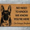 The German Shepherd Door Mat, German Shepherd We Know You are Here Spring Door Mats, Funny German Shepherd Doormat, Welcome Matses Decoration Flo
