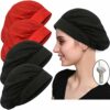 4 Pack Chef Hat Kitchen Cooking Chef Cap Adjustable Food Service Hair Nets Reusable Washable Mesh Bouffant Beanie