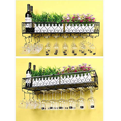 PIBM Stylish Simplicity Wine Rack Shelf Wine Rack with Adjustable Height, Ceiling Mounted Hanging Wine Bottle Holder, Metal Iron Wine Glass Holde