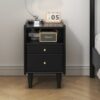WALNUT Ultra-narrow Bedside Cabinet Bedroom Small 30cm Bedside Cabinet Bedside Cabinet Storage Cabinet Light Luxury (Color : D, Size : 30CM)