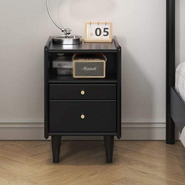 WALNUT Ultra-narrow Bedside Cabinet Bedroom Small 30cm Bedside Cabinet Bedside Cabinet Storage Cabinet Light Luxury (Color : D, Size : 30CM)