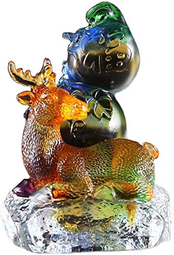 ALREMO HUANGXING - Deer Crafts Decoration Living Room Home Furnishings Hand-cast Decorative Deer Sculpture Suitable for Wine Cabinet Cafes TV Sho