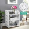 SOULONG 3 Tier Composite Wood Plastic Shoe Rack Storage Organiser White Openwork for Shoes 40 x 23 x 51 cm, White