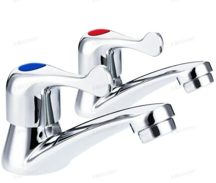 VONATES Thicken and Lengthen Bathroom Sink Taps Lever Basin Taps Kitchen Tap Bathroom Sink Mixer Tap Chrome-Plated Copper Body Cold Water Kitchen