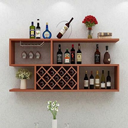 PIBM Stylish Simplicity Wine Rack Solid Wood Wine Rack - Multi-Purpose - Wall-Mounted Wine Rack Wall Hanging