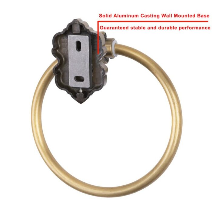 SDH Bathroom Towel Ring - Vintage Style Antique Brass Towel Hanger - Wall Mount Kitchen & Bathroom Hand Towel Holder - Pack of 1 Heavy Duty Decor