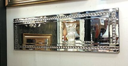 Premierinteriors Full Length ArtDeco Acrylic Crystal Glass Design Bevelled Mirror 120x40cm Clear