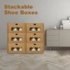 Yililay 6Pcs Shoe Storage Box, 13.78x9.06x5.31 Inch Cardboard Drawer Shoe Boxes with Window Stackable Shoe Boxes Organiser for File Dress or Toys