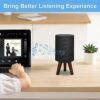 Wood Desktop Speaker Stand for Sonos Era 100 Stand Holder with Speaker Sticker, Wooden Tripod Speaker Stand Desk for Better Sound Compatible with