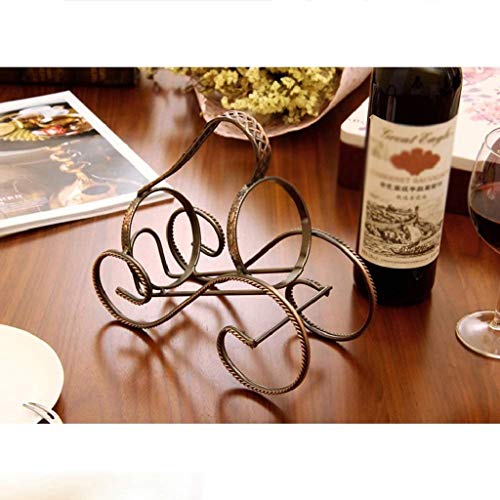 KXDCZ Iron Wine Rack- Elegant Wrought Iron Single Wine Bottle Holder Decorative Red Wine Bottle Stand for Home Restaueant Bar Dinner Tabletop
