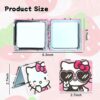 Gaffey 2PCS Kitty Compact Mirror Cute Travel Kitty Compact Mirror Classical Cartoon PU Leather with 1X/2X Magnifying Makeup Mirror Carry Out Make