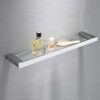 RAKUTE Hair Dryer Holder Bathroom Shelves Black/Silver Stainless Steel Wall Nail-Perforated Square Storage Rack Kitchen Lucency Glass Hardware Ho