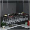 Stylish Simplicity Down Wine Rack Stylish Simplicity Industrial Retro Iron Inverted Goblet Holder Wine Glass Holder Kitchen Cutlery Bottle Holder