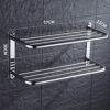 XHALERY Towel Shelf Towel Rack Bath 304 Stainless Steel Double Towel Shelves Holder 57CM Towel Row Wall Mounted Towel Rail Bar Hotel Rail Shelf S