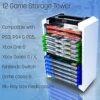 ADZ Game Storage Tower – Universal Games Storage Tower – Stores 12 Game or Blu-Ray Disks – Game Tower Rack for PS4, PS5, Xbox One, Xbox Series X/