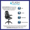 Flash Furniture X10 Gaming Racing Office Ergonomic Computer PC Adjustable Swivel Chair with Flip-up Arms, Gray/Black LeatherSoft, Polyurethane