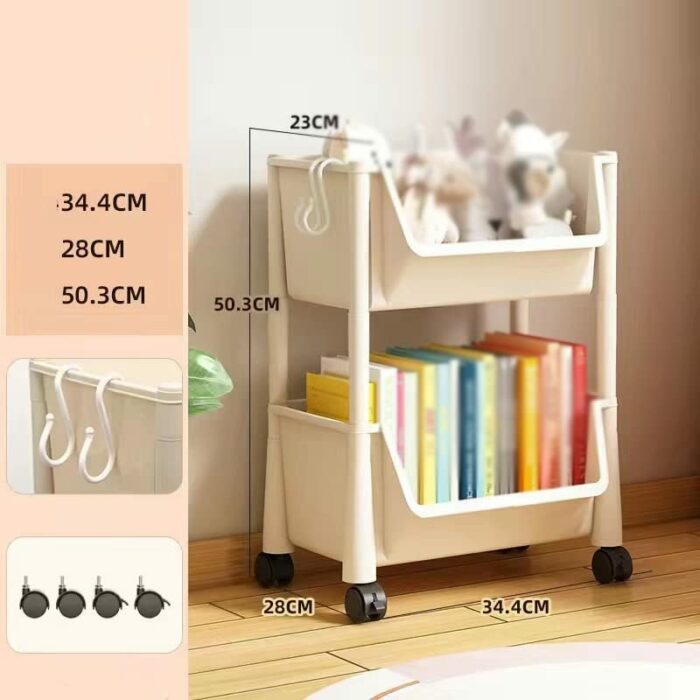 UXZDX Multifunctional mobile storage rack household kitchen trolley shelving multi-layer book toy storage rack (Color : D, Size : 34.4CM-28CM-118