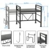 EKNITEY Extendable Microwave Oven Rack - Adjustable Kitchen Counter Shelf, 2 Tier Microwave Stand (L15.7~23.6" xW12.8 xH17.7) with 6 Hooks for Ki