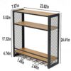 7RiversART 3-Tier New & Improved Wall Mounted Wine Rack Anti-Rust Durable Space Saving Multifunctional Storage with Glass Holder Wood Shelf