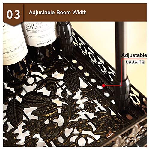 OUSIKA Wine Racks,Cafe Hanging Metal 80Cm - Glass Holder and Shelf, Adjustable Ceiling Bar Wine Glass Rack, Industrial Iron Bottle Holder Wine Sh
