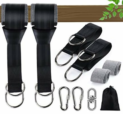 Mocraft Tree Swing Hanging Straps, Outdoor Hammock Straps Adjustable, Swing Suspension Strap Kit with 304 Stainless Steel, Swivel Safety Lock, Ca