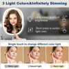 TOUCHFEEL Wall Mounted Makeup Mirror, 9 Inch 1X/7X Magnifying Mirror with 3 Color Light, Double Sided 360° Swivel Extendable Bathroom Mirror with