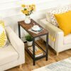 HOOBRO Narrow Side Table, End Table, Slim Bed side Table, Little Hallway Table for Small Spaces, Small Side Table with Flat or Slant Adjustable S
