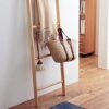 YLYAJY Wooden Coat Rack Stand, Entryway Hall Tree Coat Tree with Solid Base for Hat,Clothes,Purse,Scarves,Handbags,Umbrella (Color : Argento)