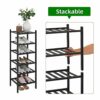 Trenect Bamboo Shoe Rack for Entryway 6 Tier Narrow Vertical Small Shoe Rack Closet Shoe Storage Stackable Shoe Organizer Shoe Shelf for Small Sp