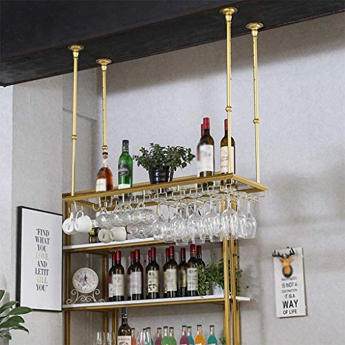 EYLINK Wine Racks,Ceiling Wine Rack Hanging Wine Glass Rack Wine Cup Holder Goblet Bottle Rack Glass Rack Stemware Racks Vintage Style Decoration