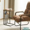 IBUYKE C Shaped End Table, Side Table for Sofa and Bed, Beside Desk for Living Room, Rustic Brown TMJ406H